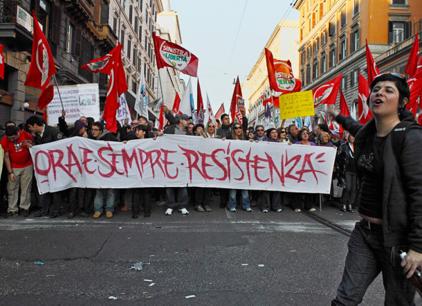 Gli antifa offendono la Resistenza